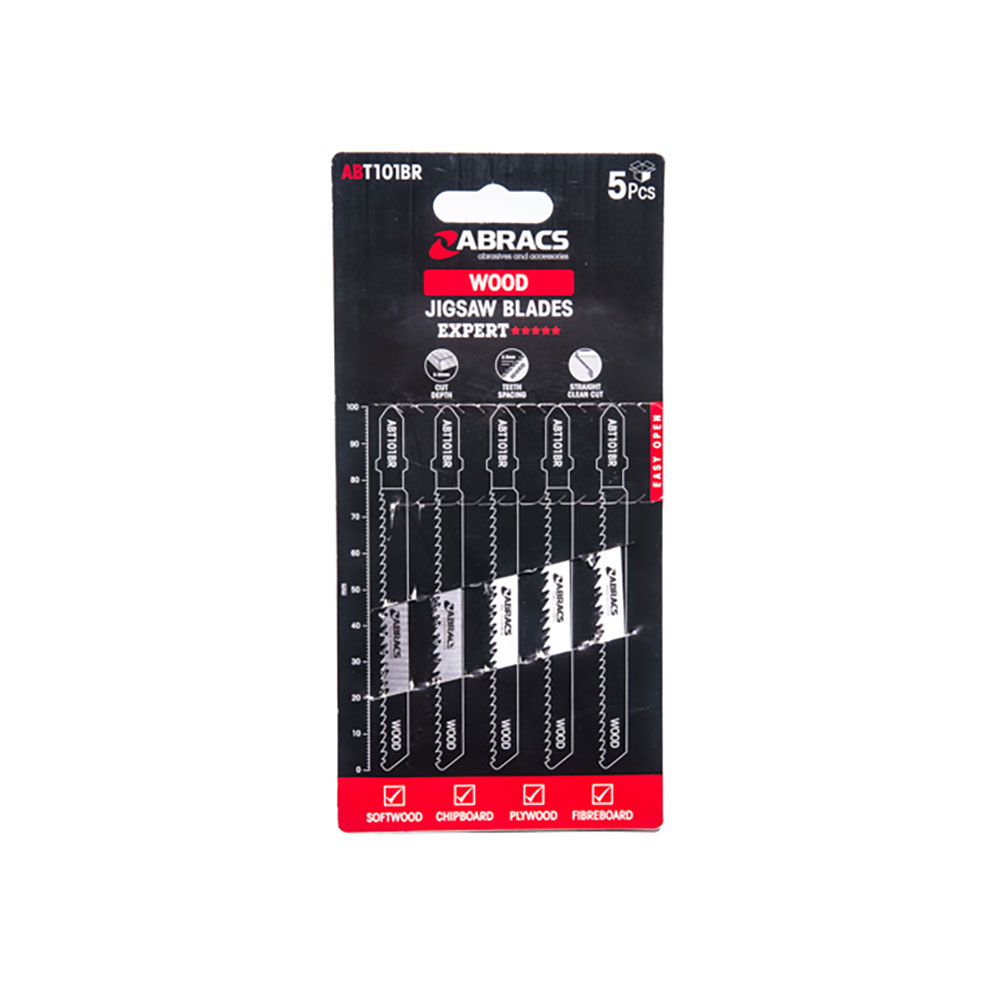 Abracs Jigsaw Blades Standard Cut Wood Pack of 5