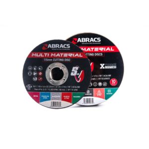 Abracs 5 IN 1 Multi Material Cutting Discs 115 x 1.6 x 22mm Tin of 10