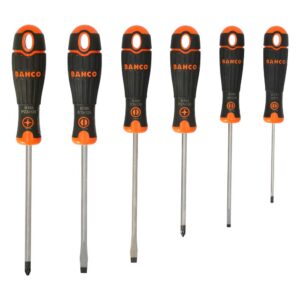 BahcoFit 6pc Slotted/Pozidriv Screwdriver Set