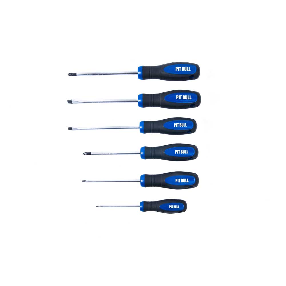 Pit Bull<br> 6pc Slotted/Pozidriv Screwdriver Set - Image 2
